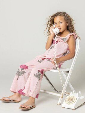 Pink Chicken "Ana" Romper in *Blush Marigold*